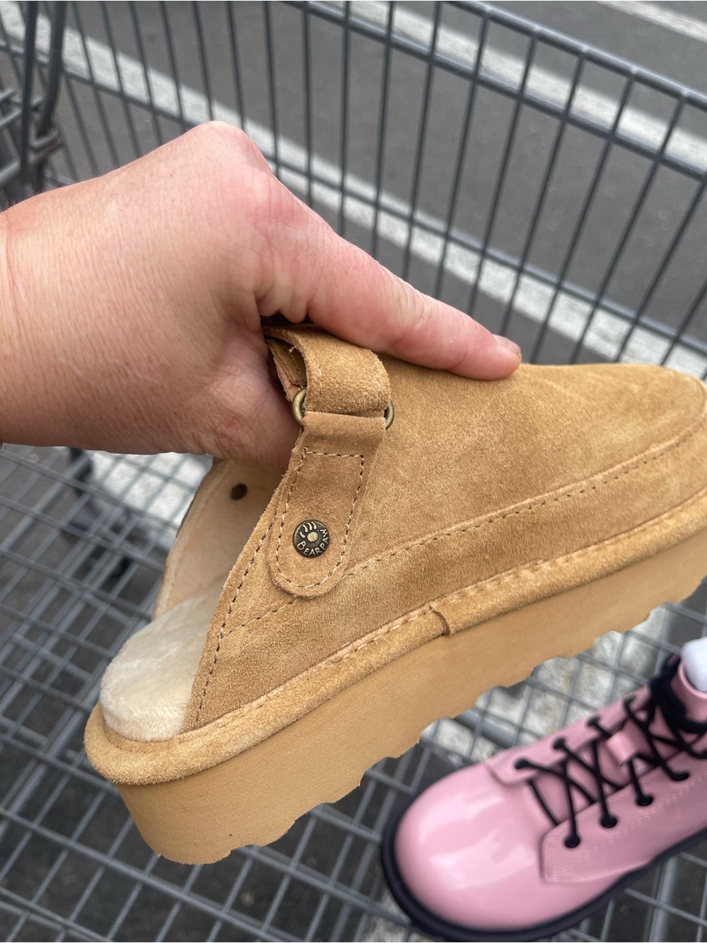 BearPaw Kids Suede Slip-On Clog in Tan